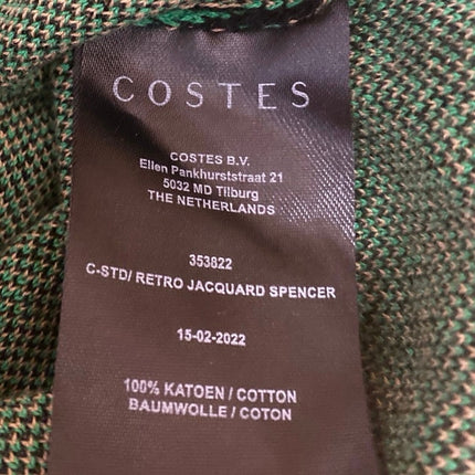 Costes Retro Jacquared Spencer Multicolor Sleeveless Sweater Vest Tank Top XXL