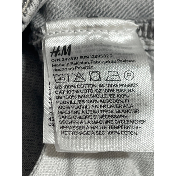 H&M Divided Women's Gray High Waisted Baggy Wide Leg Denim Jeans Pants Size 8