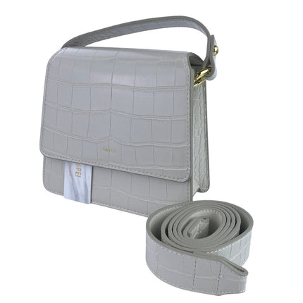 NEW JW Pei White Croc Vegan Leather Faux Crossbody Strap Top Handle Handbag OS