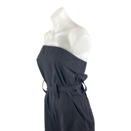 Hot & Delicious Black Strapless Tube Bandeau Belter Wide Leg Jumpsuit Romper M