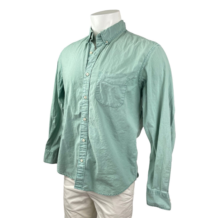 J.Crew The Broken-In Oxford Men's Green Slim Untucked Long Sleeve Shirt Top L