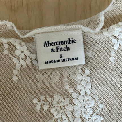 Abercrombie & Fitch Zoe Bra Free Floral Embroidery Long Sleeve Lace Shirt Top S