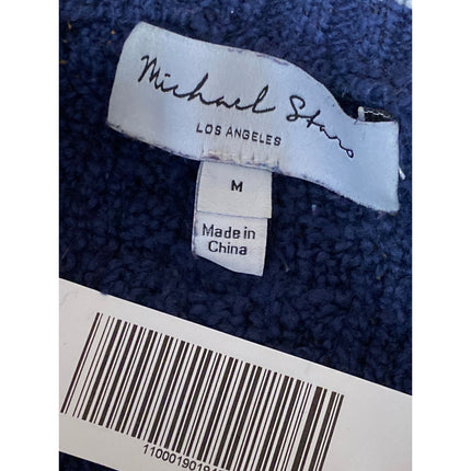 Michael Stars Navy Blue Waffle Knit Half Puff Sleeve Blouse Sweater Top Size M