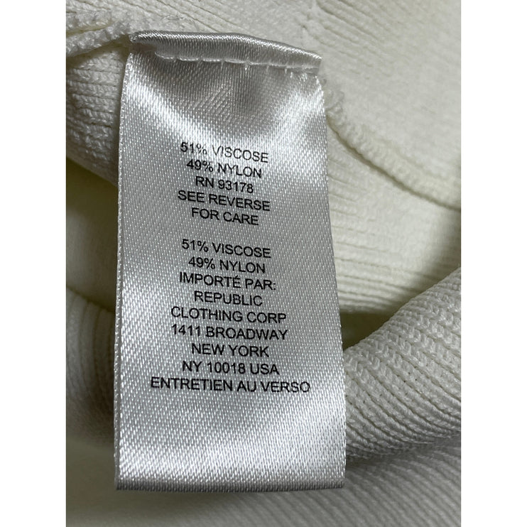 Industry Women's Off White Sleeveless Scoop Neck Henley Sweater Vest Tank Top M