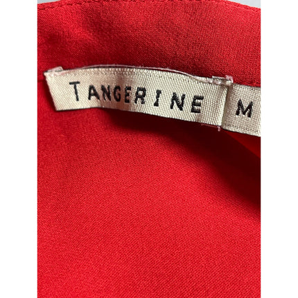 Tangerine Women's Red 100% Silk Long Sleeve Pintuck Babydoll Blouse Top Size M