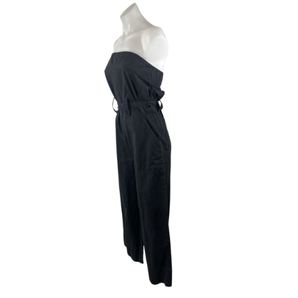Hot & Delicious Black Strapless Tube Bandeau Belter Wide Leg Jumpsuit Romper M