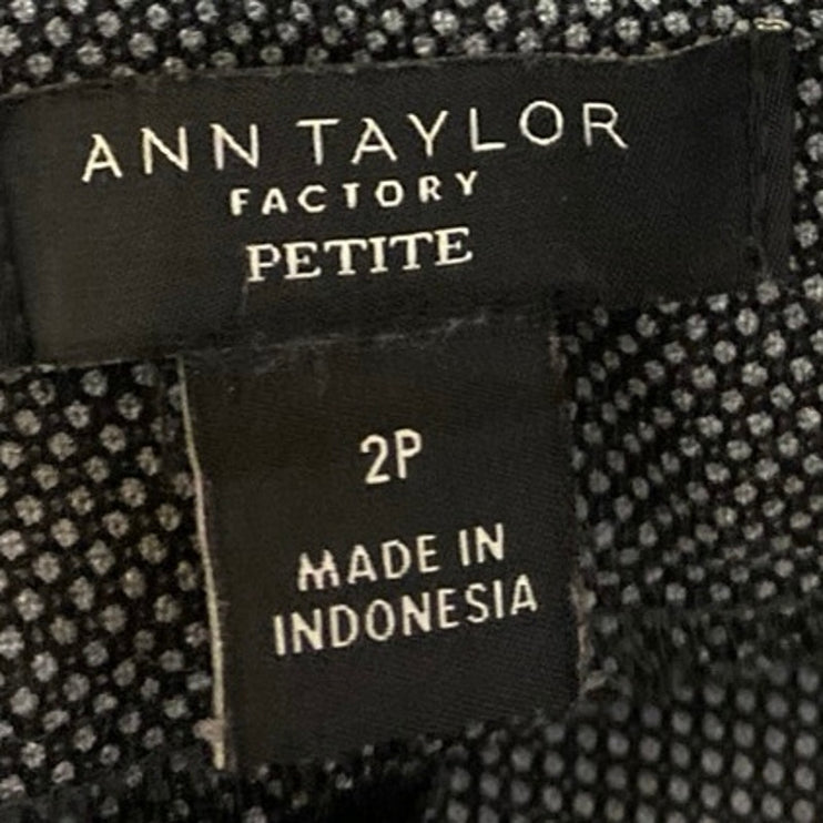 Ann Taylor Women's Gray Button Down Blazer & Trousers Pants 2Pc Suit Set Sz 0/2