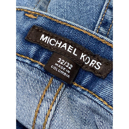 Michael Kors Blue Wash Regular Fit High Rise Straight Denim Jeans Pants Size 32