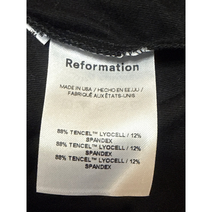 Reformation Vernon Women's Black Cutout Pearl Beaded Long Sleeve Crop Top Size M