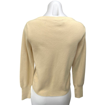 J.Crew Women's Cream Wool Boat Neck Long Sleeve Pullover Sweater Top Size S