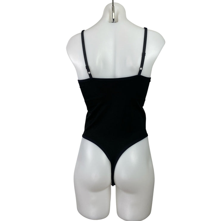 Gymshark Women's Black Scoop Neck Sleeveless Thong Tank Bodysuit Top Size M