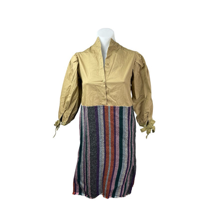 NEW Go to Hollywood Girl's Multicolor Striped Button Midi Shirt Dress 140 US 10