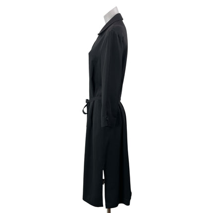 Biacci Women's Gray 3/4 Sleeves Belted Collared Midi Robe Shirt Dress Size 10