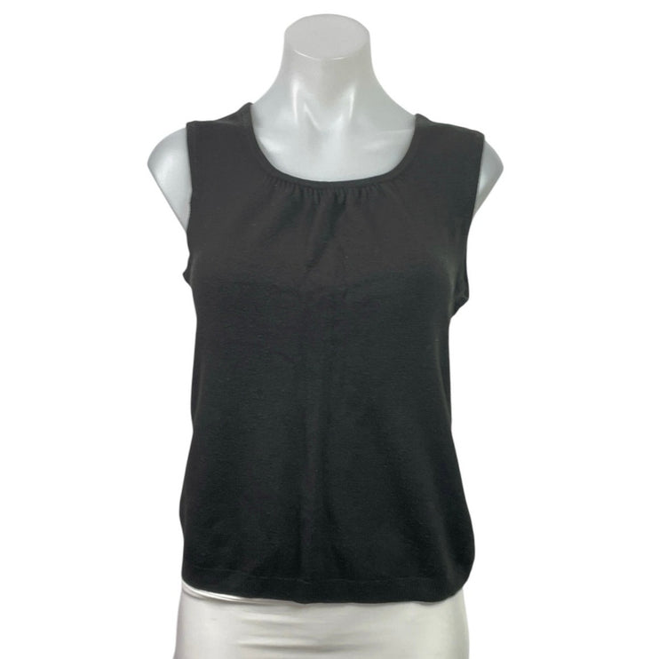 Kim Rogers Cashmalon Women's Black Knit Sleeveless Camisole Cami Tank Top Size M