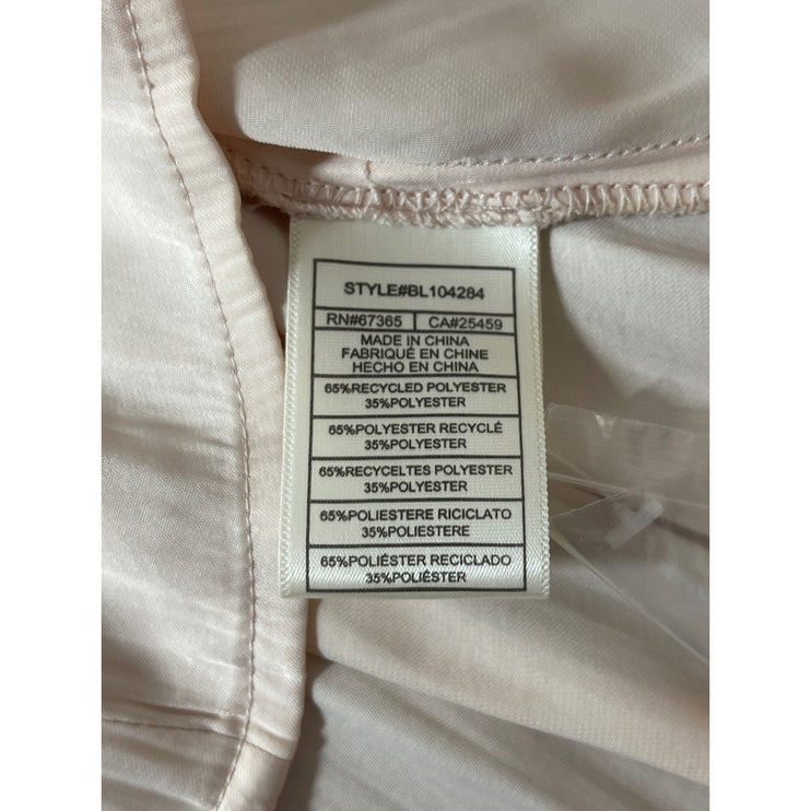 BB Dakota Steve Madden Cream Half Sleeve V Neck Button Front Blouse Top Size M