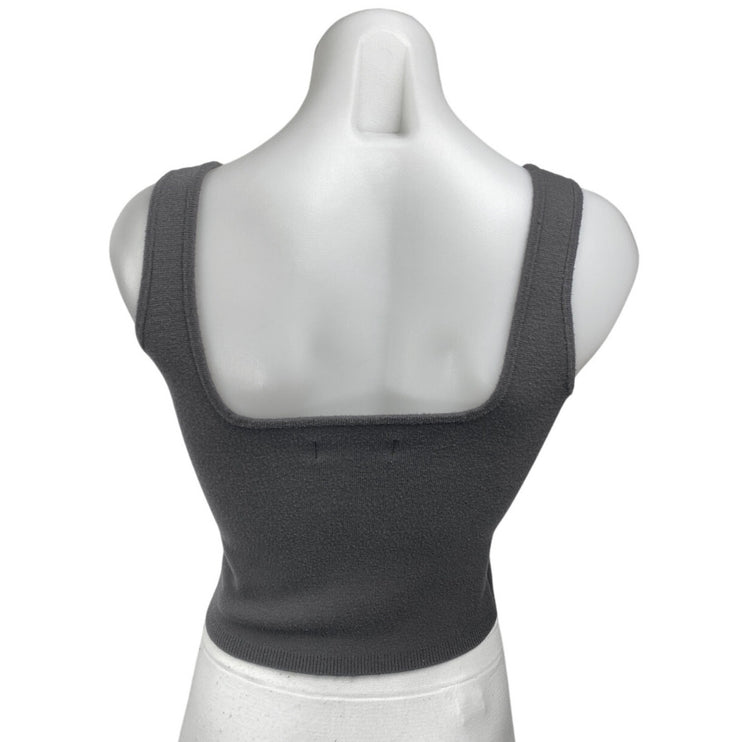 Abercrombie & Fitch Soft Gray Knit Sleeveless Cami Camisole Tank Crop Top Size S