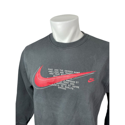 Nike Sportswear Swoosh Fleece Crew Graphic Activewear Athletic Sweatshirt Top M