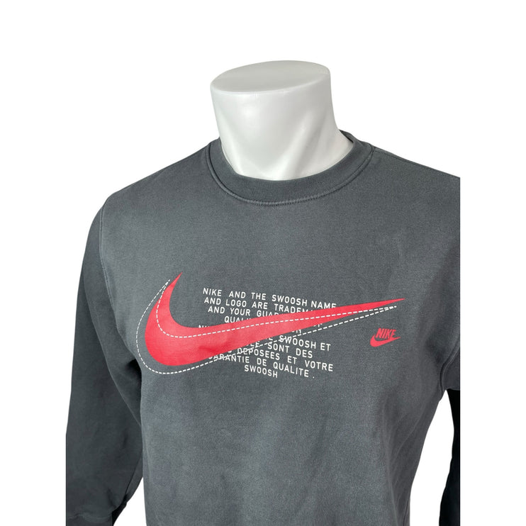 Nike Sportswear Swoosh Fleece Crew Graphic Activewear Athletic Sweatshirt Top M