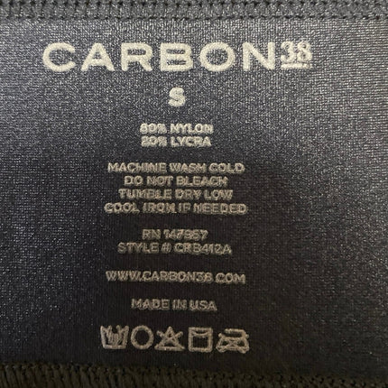 Carbon38 Women's Black Mid Rise Yoga Workout Running Athletic Leggings Pants S