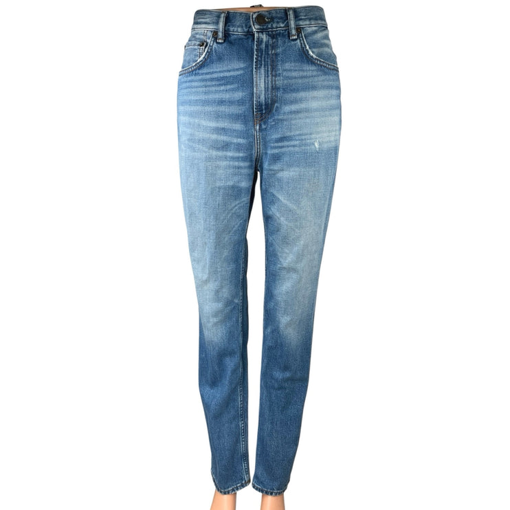 Acne Studios Women's Blue High Waisted Medium Wash Straight Denim Jeans Size 34