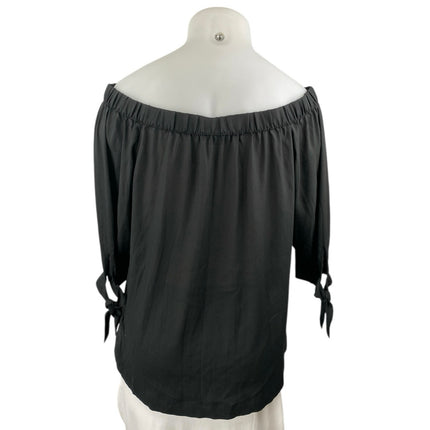 Ann Taylor LOFT Women's Black Off The Shoulder Half Sleeve Blouse Top Size L