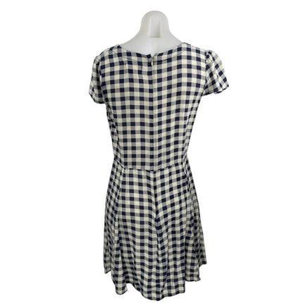 Ralph Lauren Denim & Supply Navy Blue Gingham Short Sleeve Lace Up Mini Dress 10