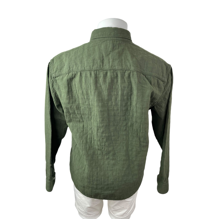 Abercrombie & Fitch Men's Green Long Sleeve Casual Button Down Shirt Top Size M