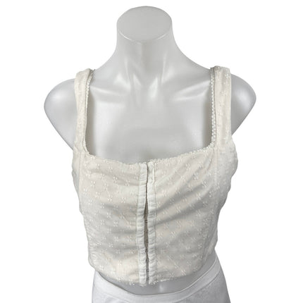 Princess Polly White Sleeveless Lace Cami Camisole Corset Crop Tank Top Size 10