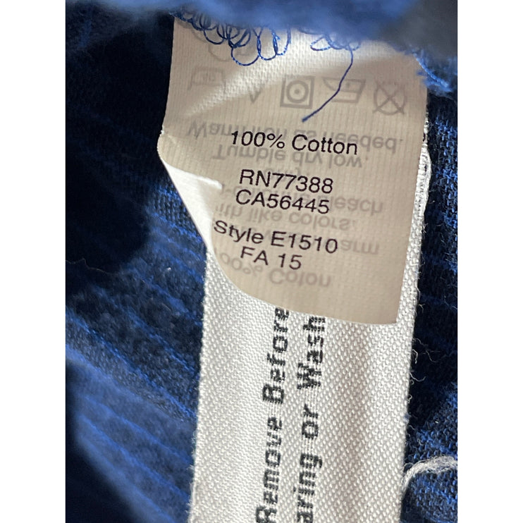 Madewell Blue Black Checkered Plaid Long Sleeve Button Down Shirt Dress Size S