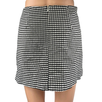 Urban Outfitters Black White Gingham Checkered Pocket A Line Mini Skirt Size S