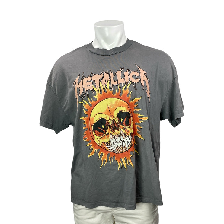 H&M Divided Men's Gray Short Sleeves Metallica Logo Graphic Tee T-shirt Top Sz S