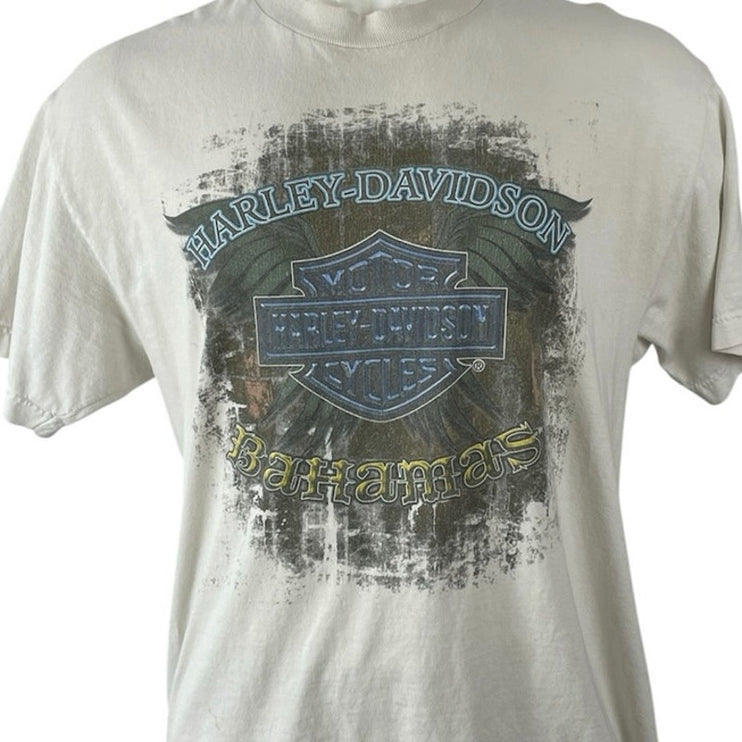 Harley Davidson Men's Gray Bahamas Graphic Print Short Sleeve T Shirt Tee Top