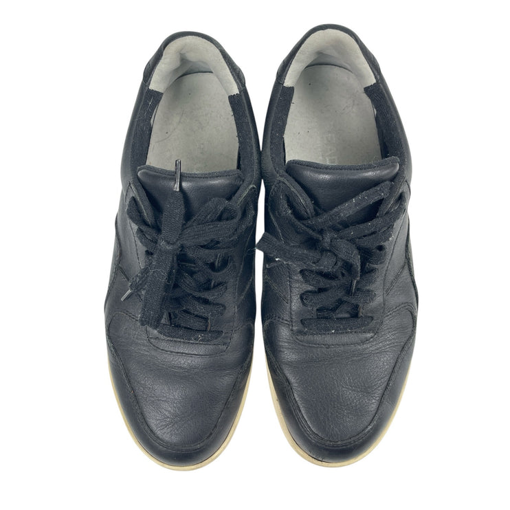 Everlane The Court Unisex Black Leather Lace Up Low Top Sneakers Shoes W-8 M-6