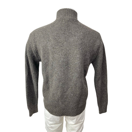 Zara Men's Gray Ribbed Knit Wool Turtleneck Long Sleeve Sweater Top Size M