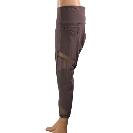 Lululemon Mesh In Motion Crop Pink High Rise Yoga Athletic Leggings Pants Sz 12