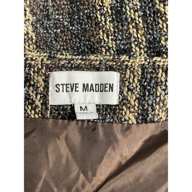 Steve Madden Womens Gray Wool Plaid Tweed High Rise Mini Straight Pencil Skirt M