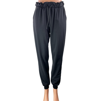 Lululemon Athletica Women's Black Ruffles Waistband Athletic Jogger Pants Size 6