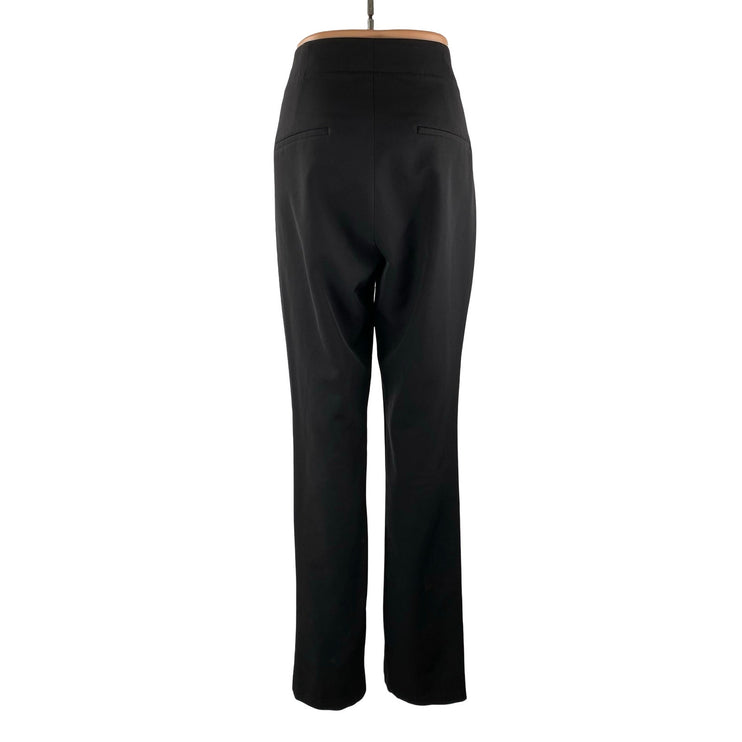 Zara Women's Black Split Slit Hem High Waisted Flare Straight Trousers Pants L