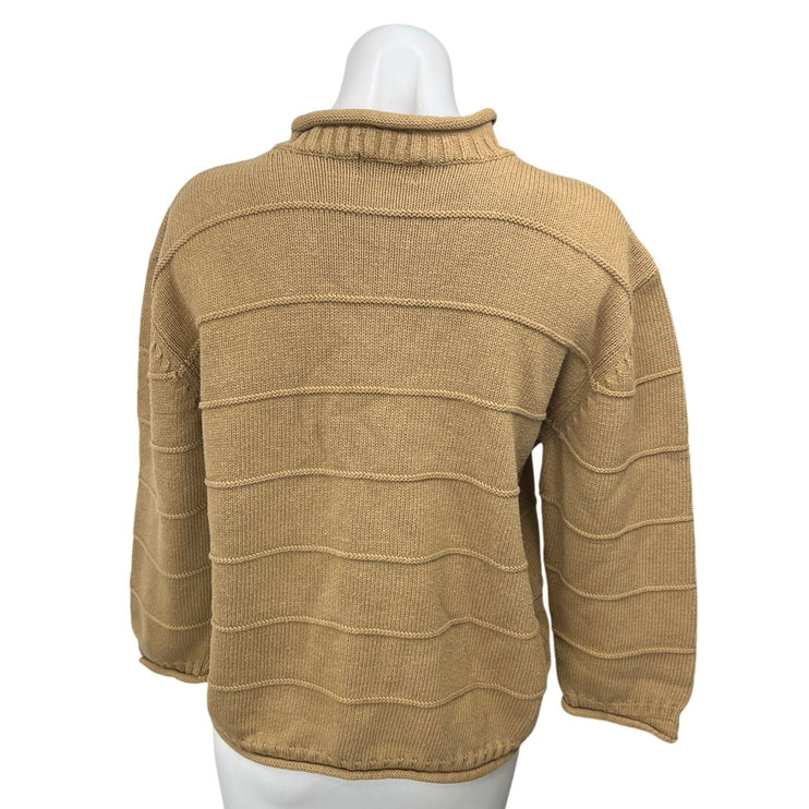 Vintage HOBBs Marilyn Anselm Brown Knitted Mock Neck Long Sleeve Sweater Top S/M