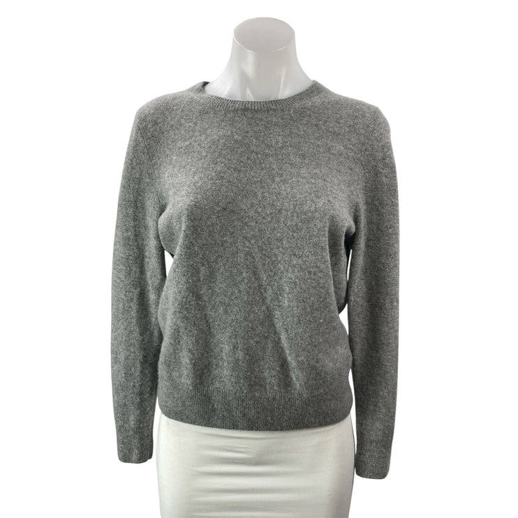 Quince 100% Cashmere Women's Heather Gray Long Sleeves Knit Crew Sweater Top S