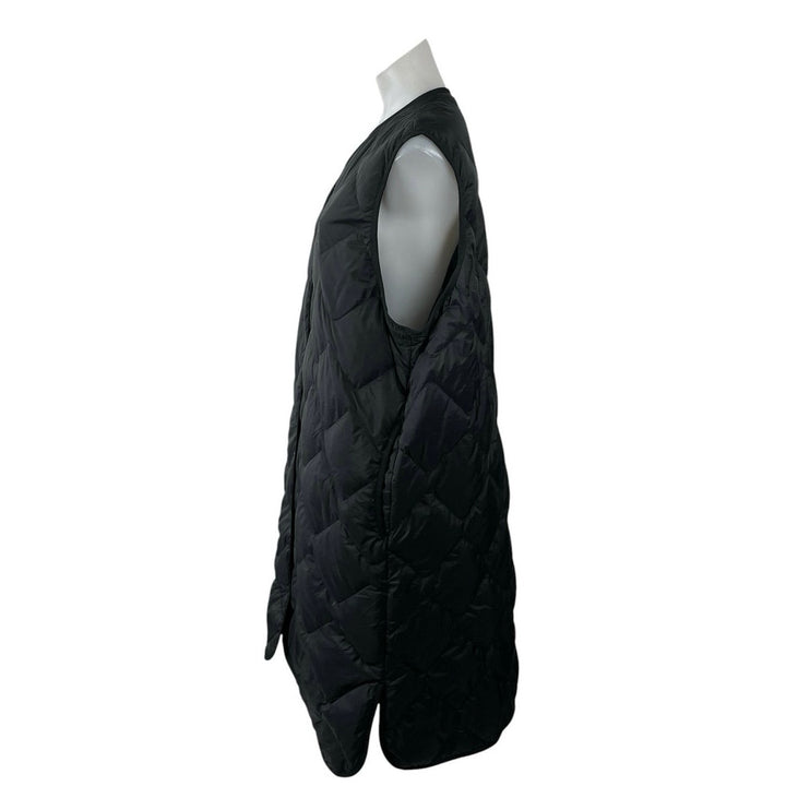 Uniqlo Ultra Light Down Black Quilted Sleeveless Long Vest Puffer Coat Jacket L