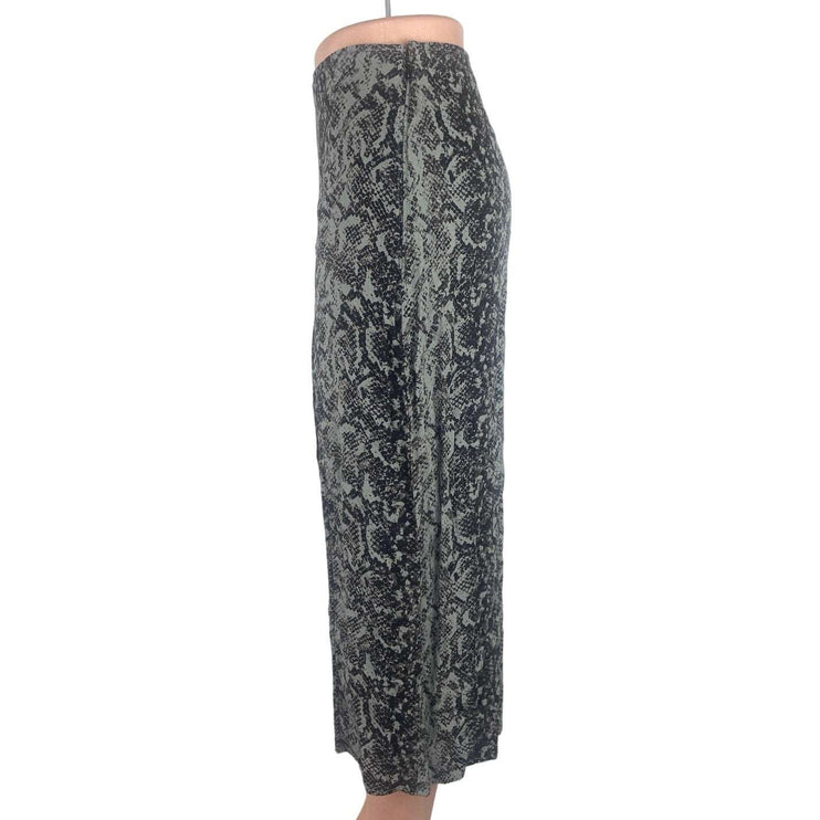 Abercrombie & Fitch Gray Black Snakeskin High Slit Pencil Straight Midi Skirt XS