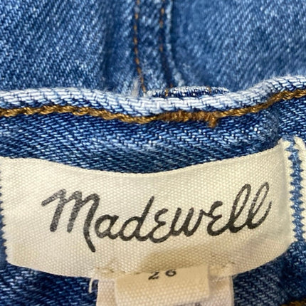 Madewell Women's Blue High Waisted Slit Straight Midi Denim Jean Skirt Size 26