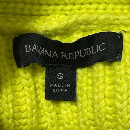 Banana Republic Women's Neon Yellow Chunky Ribbed Knit Mock Sweater Top Size S