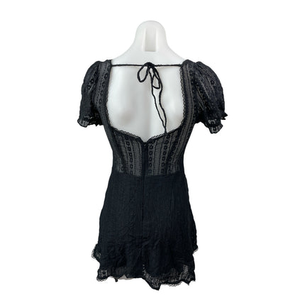 Urban Outfitters Roxie Floral Lace Sheer Short Sleeve Mini Flare A-Line Dress M