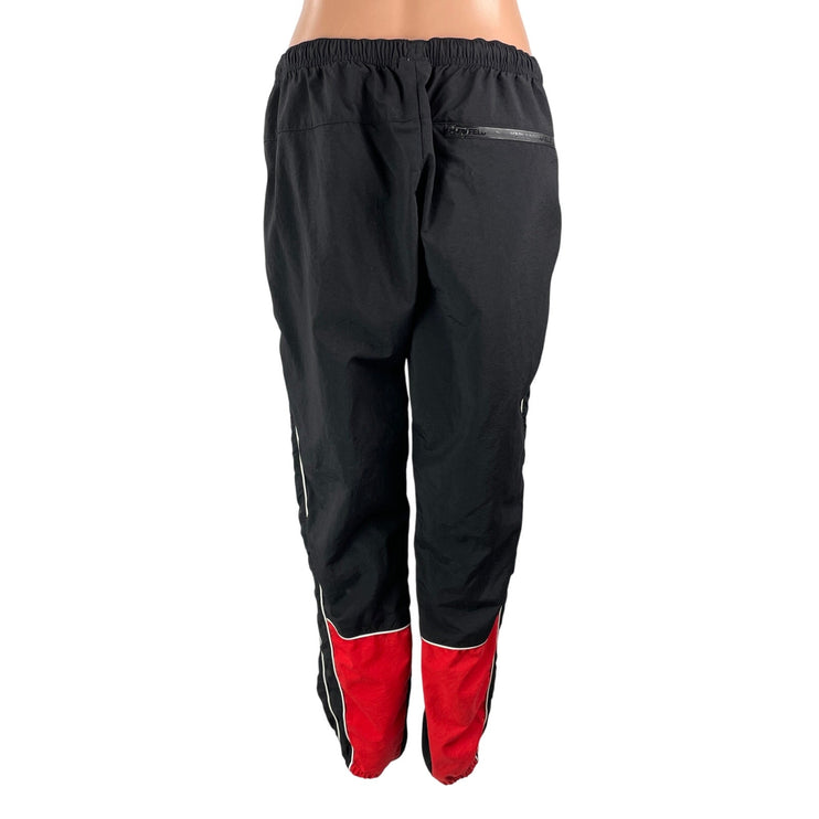 Karl Legarfeld Women's Black Side Stripes Drawstring Athletic Track Pants Size L