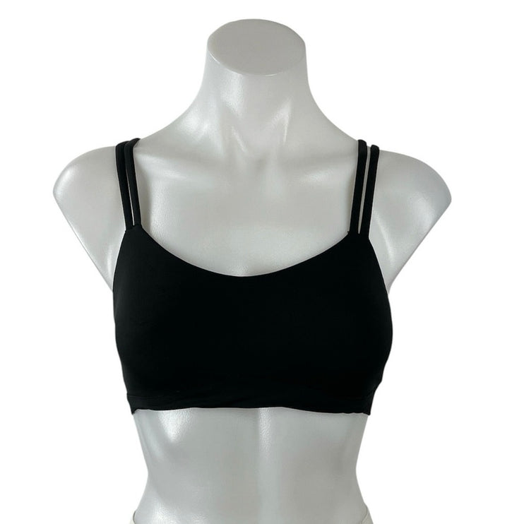 Lululemon Black Dual Strap Yoga Workout Running Athletic Sports Bra Crop Top S