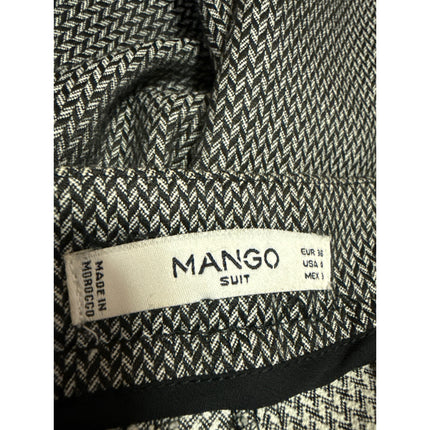 Mango Women's Gray Chevron High Rise Straight Leg Trousers Dress Pants Size 4