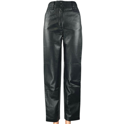 Aritzia Wilfred Black Faux Leather Straight Leg High Waisted Trousers Pants Sz 0