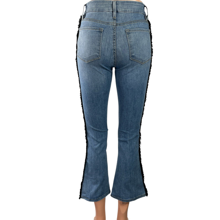 Frame Denim Women's Blue High Waisted Flared Bootcut Crop Denim Jeans Pants 25